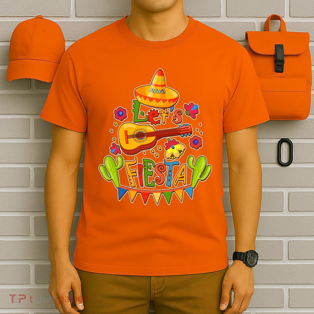 Funny Festive Cinco De Mayo Let's Fiesta T-Shirt