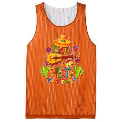 Funny Festive Cinco De Mayo Let's Fiesta Mesh Reversible Basketball Jersey Tank