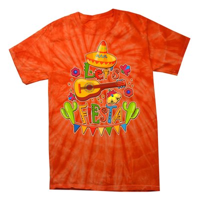 Funny Festive Cinco De Mayo Let's Fiesta Tie-Dye T-Shirt