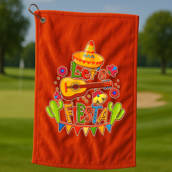 Funny Festive Cinco De Mayo Let's Fiesta Golf Towel
