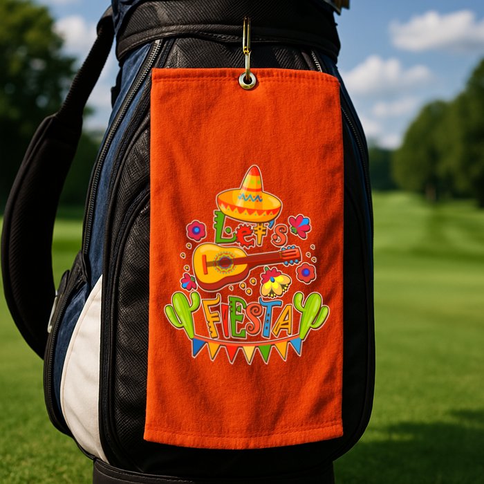 Funny Festive Cinco De Mayo Let's Fiesta Golf Towel