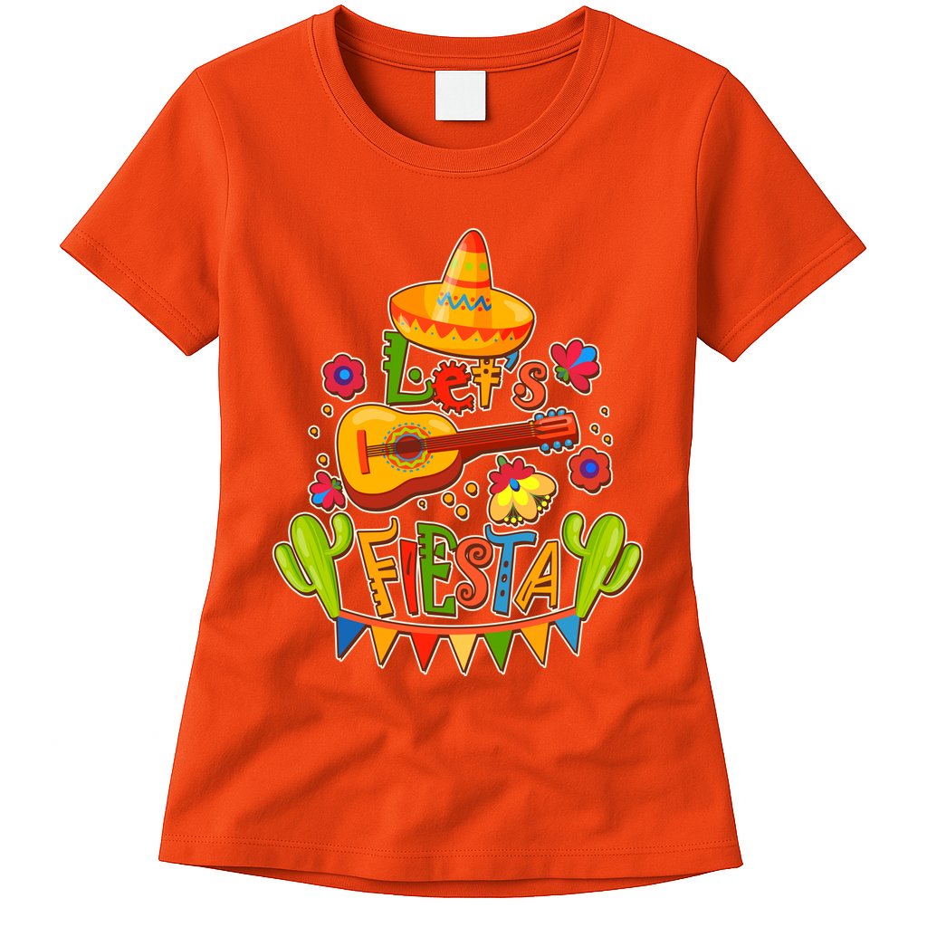 Funny Festive Cinco De Mayo Let's Fiesta Womens T-Shirt