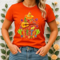 Funny Festive Cinco De Mayo Let's Fiesta Womens T-Shirt