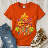 Funny Festive Cinco De Mayo Let's Fiesta Womens T-Shirt