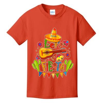 Funny Festive Cinco De Mayo Let's Fiesta Kids T-Shirt