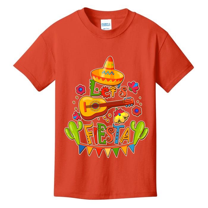 Funny Festive Cinco De Mayo Let's Fiesta Kids T-Shirt