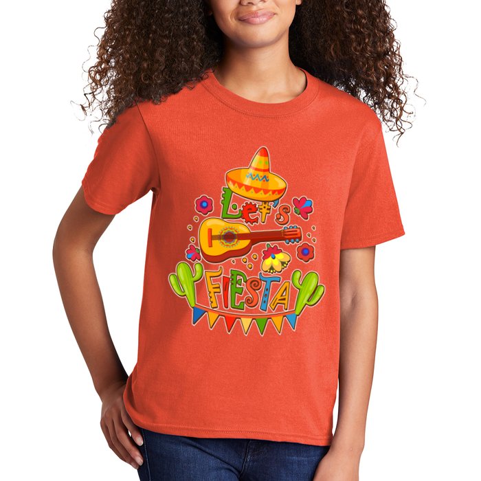 Funny Festive Cinco De Mayo Let's Fiesta Kids T-Shirt