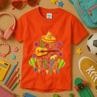Funny Festive Cinco De Mayo Let's Fiesta Kids T-Shirt