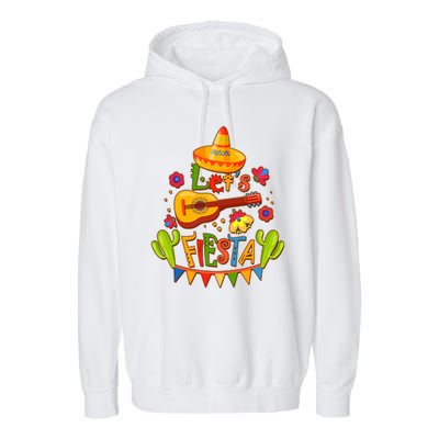 Funny Festive Cinco De Mayo Let's Fiesta Garment-Dyed Fleece Hoodie