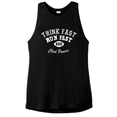 Football Funny C.h.a.d Powers Think Fast Run Fast Ladies PosiCharge Tri-Blend Wicking Tank