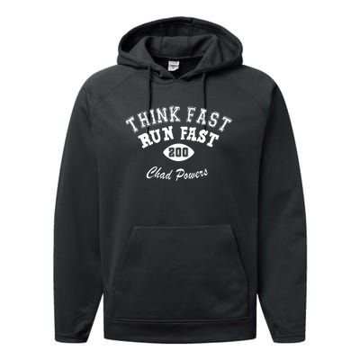 Football Funny C.h.a.d Powers Think Fast Run Fast Performance Fleece Hoodie