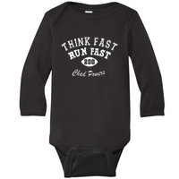 Football Funny C.h.a.d Powers Think Fast Run Fast Baby Long Sleeve Bodysuit