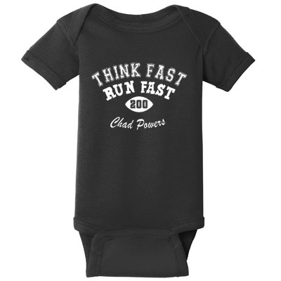 Football Funny C.h.a.d Powers Think Fast Run Fast Baby Bodysuit