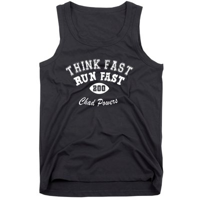 Football Funny C.h.a.d Powers Think Fast Run Fast Tank Top