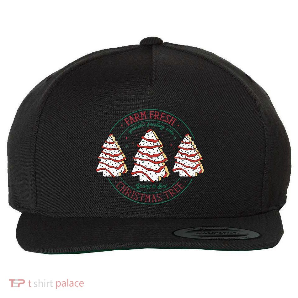 Farm Fresh Christmas Tree Frosting Frosted Cake Debbie Wool Snapback Cap