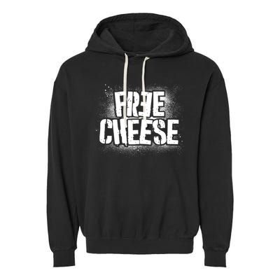 Funny Free Cheese Garment-Dyed Fleece Hoodie