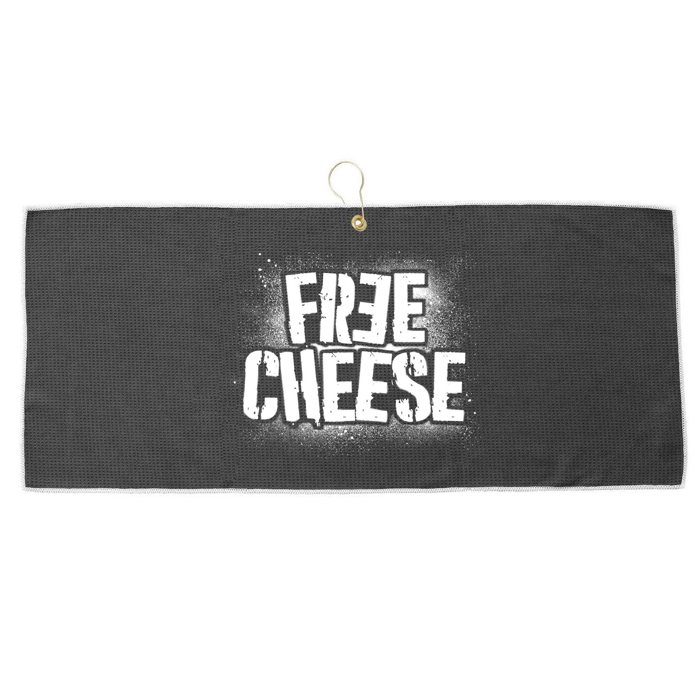 Funny Free Cheese Large Microfiber Waffle Golf Towel