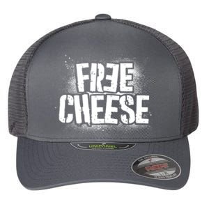 Funny Free Cheese Flexfit Unipanel Trucker Cap