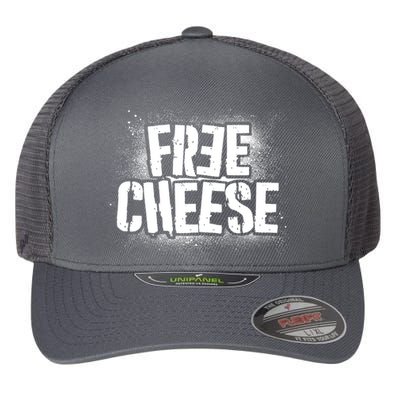 Funny Free Cheese Flexfit Unipanel Trucker Cap