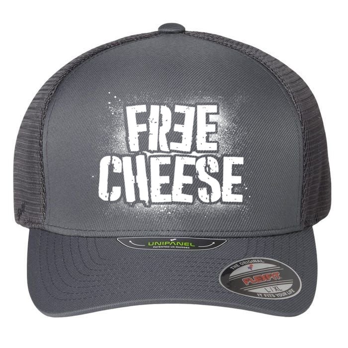 Funny Free Cheese Flexfit Unipanel Trucker Cap