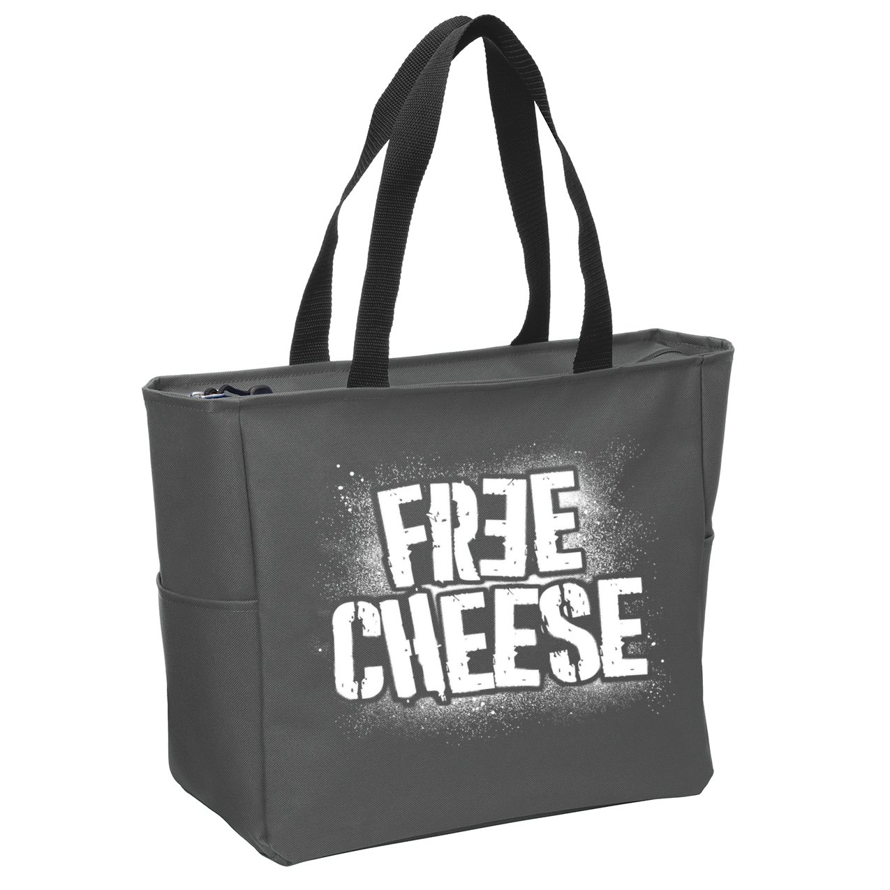 Funny Free Cheese Zip Tote Bag