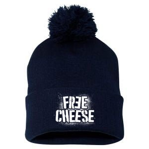 Funny Free Cheese Pom Pom 12in Knit Beanie