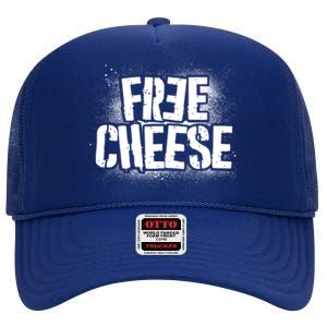 Funny Free Cheese High Crown Mesh Back Trucker Hat