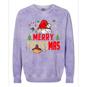 Funny Family Christmas Merry Thanksmas Cute Xmas Holiday Colorblast Crewneck Sweatshirt