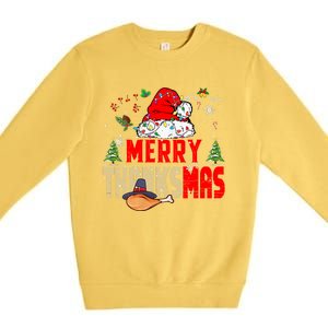 Funny Family Christmas Merry Thanksmas Cute Xmas Holiday Premium Crewneck Sweatshirt