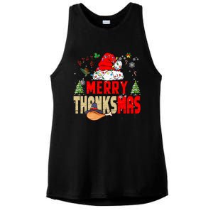 Funny Family Christmas Merry Thanksmas Cute Xmas Holiday Ladies PosiCharge Tri-Blend Wicking Tank