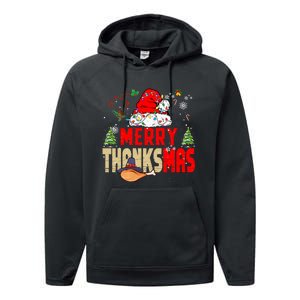 Funny Family Christmas Merry Thanksmas Cute Xmas Holiday Performance Fleece Hoodie