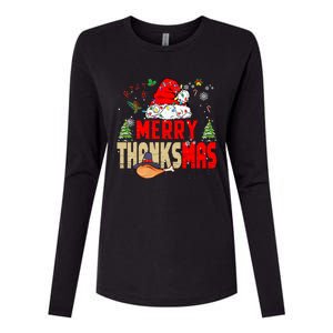 Funny Family Christmas Merry Thanksmas Cute Xmas Holiday Womens Cotton Relaxed Long Sleeve T-Shirt