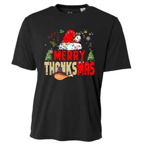 Funny Family Christmas Merry Thanksmas Cute Xmas Holiday Cooling Performance Crew T-Shirt