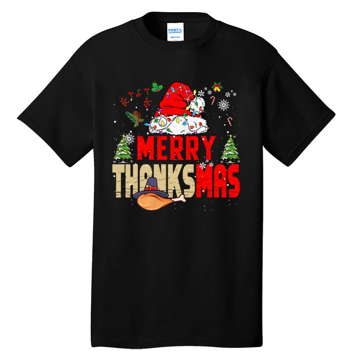 Funny Family Christmas Merry Thanksmas Cute Xmas Holiday Tall T-Shirt