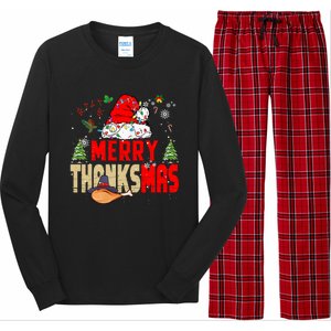 Funny Family Christmas Merry Thanksmas Cute Xmas Holiday Long Sleeve Pajama Set