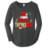 Funny Family Christmas Merry Thanksmas Cute Xmas Holiday Women's Perfect Tri Tunic Long Sleeve Shirt