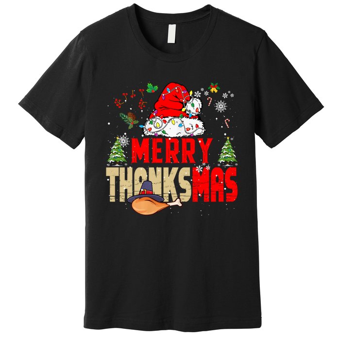 Funny Family Christmas Merry Thanksmas Cute Xmas Holiday Premium T-Shirt