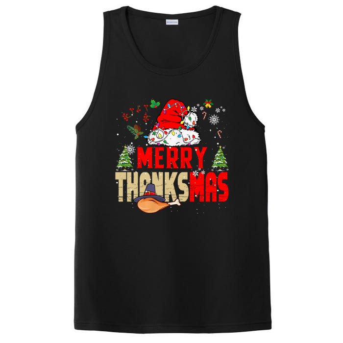 Funny Family Christmas Merry Thanksmas Cute Xmas Holiday PosiCharge Competitor Tank