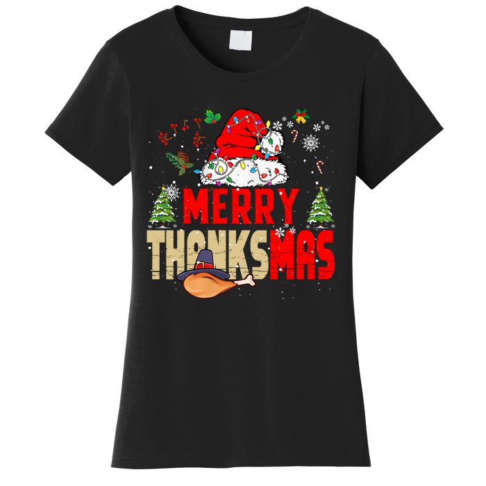 Funny Family Christmas Merry Thanksmas Cute Xmas Holiday Women's T-Shirt