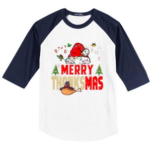 Funny Family Christmas Merry Thanksmas Cute Xmas Holiday Baseball Sleeve Shirt