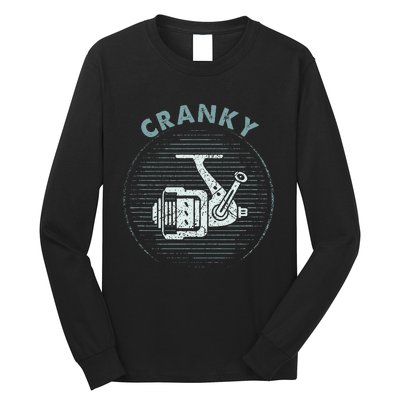 Funny Fishing Cranky Fishing Reel Long Sleeve Shirt