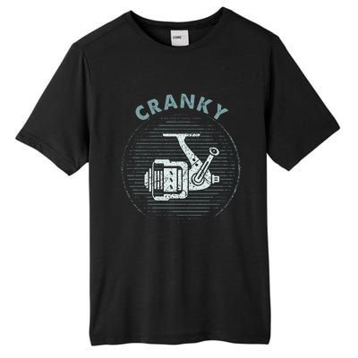 Funny Fishing Cranky Fishing Reel Tall Fusion ChromaSoft Performance T-Shirt