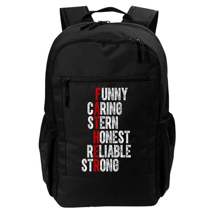 Fathers Funny Caring Stern Honest Reliable Strong Backpack