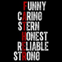 Fathers Funny Caring Stern Honest Reliable Strong 7-Panel Snapback Hat