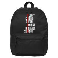 Fathers Funny Caring Stern Honest Reliable Strong 16 in Basic Backpack