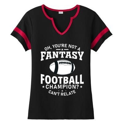 Fantasy Football Champion Slogan Ladies Halftime Notch Neck Tee