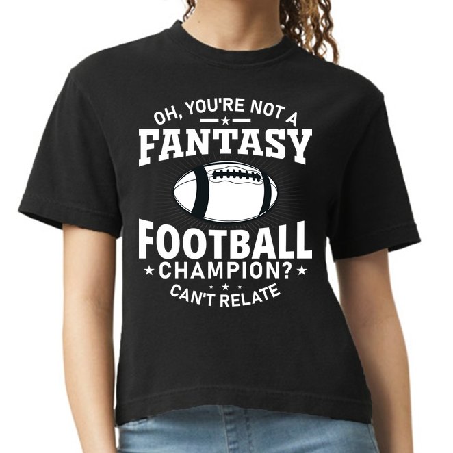 Fantasy Football Champion Slogan Comfort Colors Boxy T-Shirt