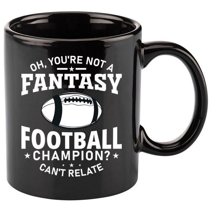 Fantasy Football Champion Slogan 11oz C Handle Ceramic Mug