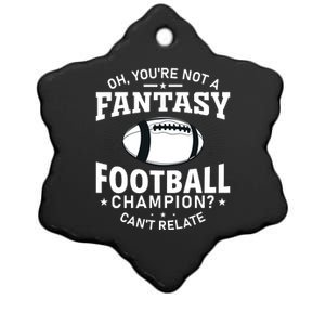 Fantasy Football Champion Slogan Ceramic Star Ornament