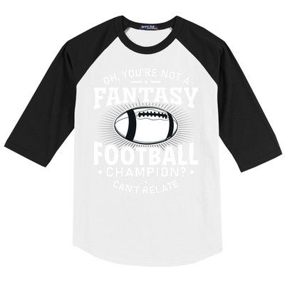 Fantasy Football Champion Slogan Baseball Sleeve Shirt